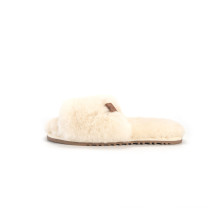 Shearling Slides Round Open Toe Slippers